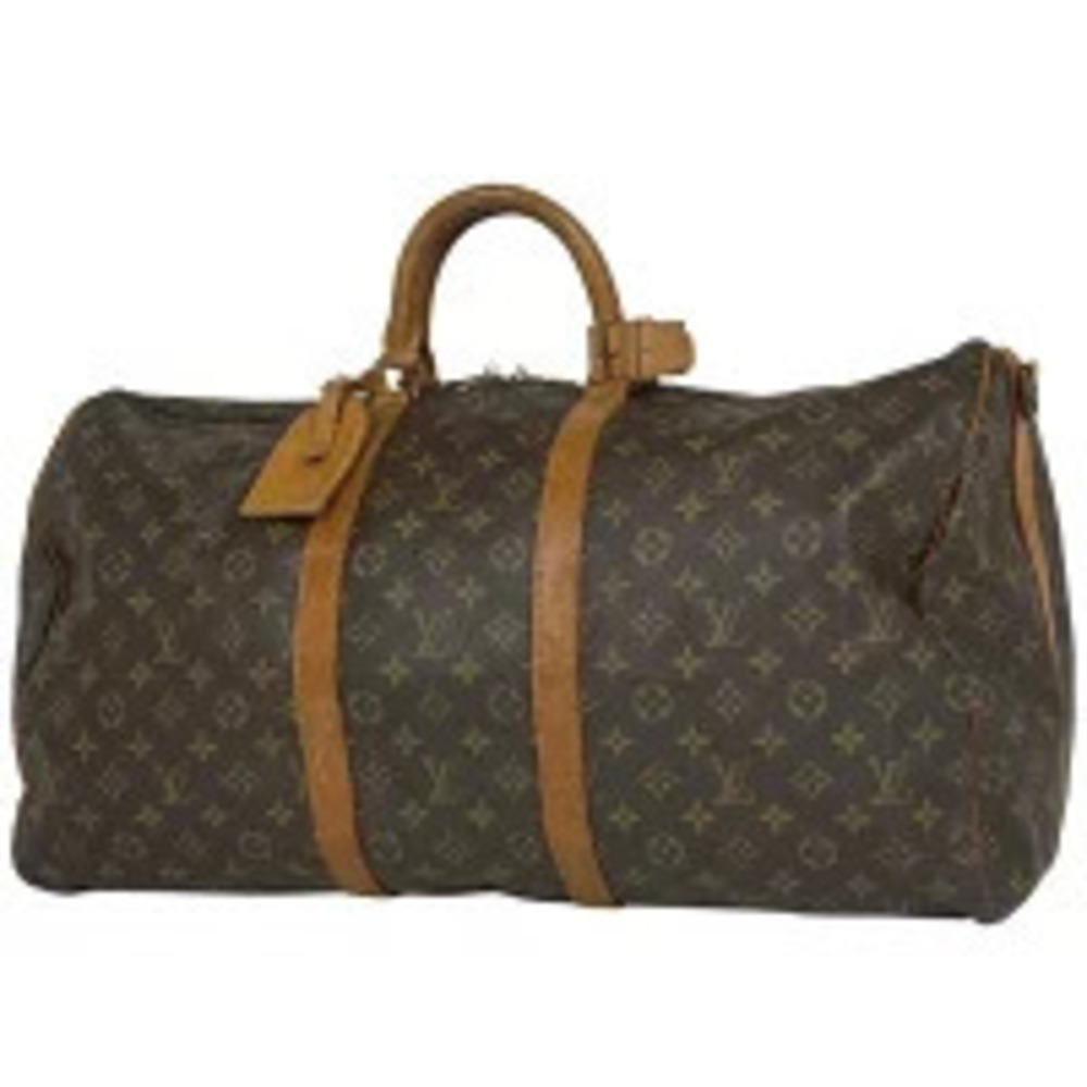 Louis Vuitton Keepall Bandoulire Travel Business Trip Boston Bag Monogram Brown